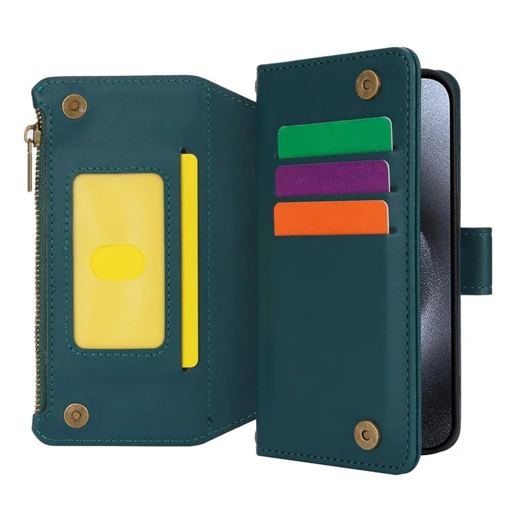 For iPhone 14 Pro Phone Cover Well-protected PU Leather Wallet Shell