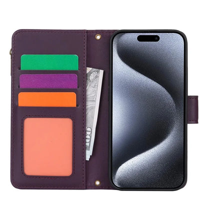 For iPhone 14 Pro Phone Cover Well-protected PU Leather Wallet Shell