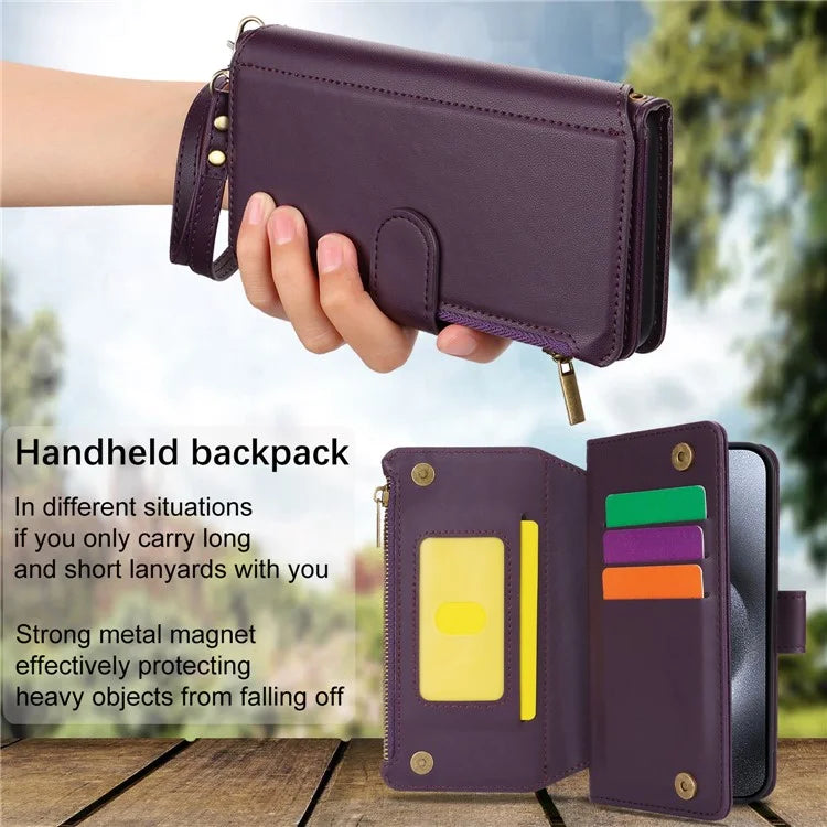 For iPhone 14 Pro Phone Cover Well-protected PU Leather Wallet Shell
