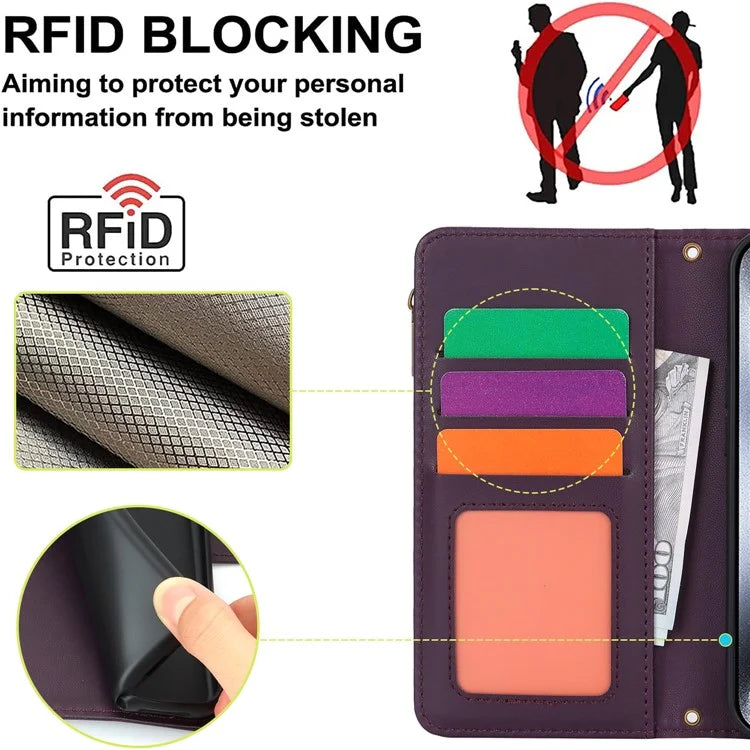 For iPhone 14 Pro Phone Cover Well-protected PU Leather Wallet Shell