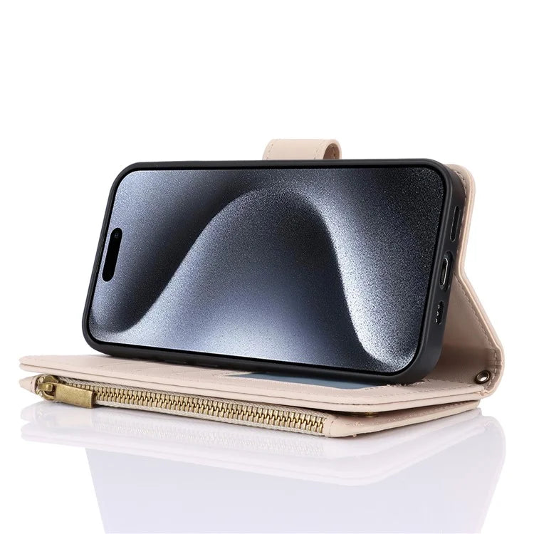 For iPhone 14 Pro Phone Cover Well-protected PU Leather Wallet Shell
