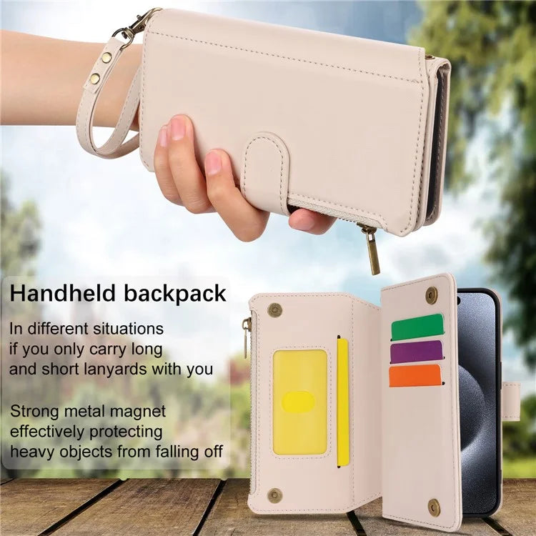 For iPhone 14 Pro Phone Cover Well-protected PU Leather Wallet Shell