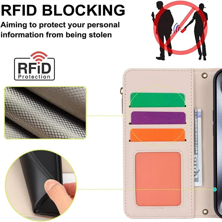 For iPhone 14 Pro Phone Cover Well-protected PU Leather Wallet Shell