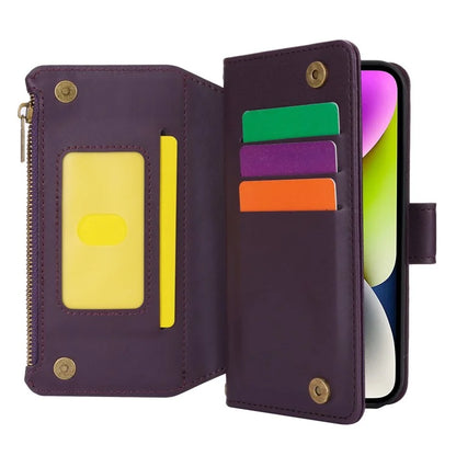For iPhone 15 Phone Cover Full Protection PU Leather Wallet Shell