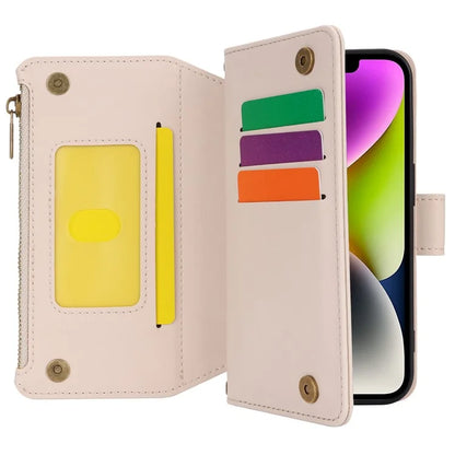 For iPhone 15 Phone Cover Full Protection PU Leather Wallet Shell