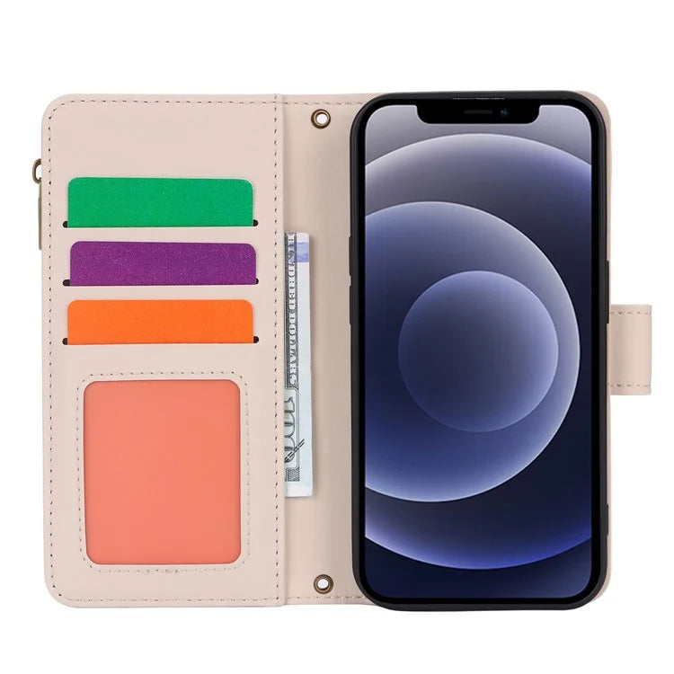 For iPhone 12 mini 5.4 inch Phone Cover Magnetic Clasp PU Leather Wallet Shell
