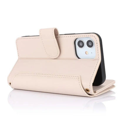 For iPhone 12 mini 5.4 inch Phone Cover Magnetic Clasp PU Leather Wallet Shell