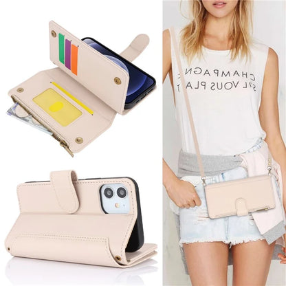For iPhone 12 mini 5.4 inch Phone Cover Magnetic Clasp PU Leather Wallet Shell