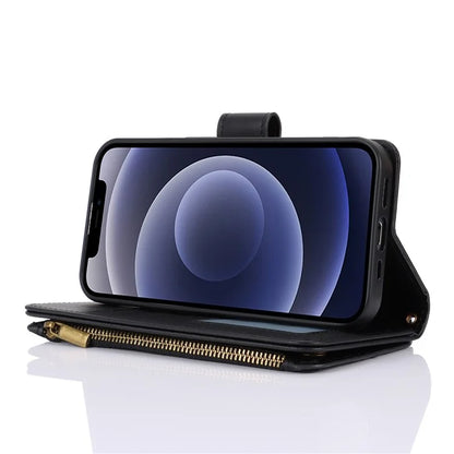 For iPhone 12 mini 5.4 inch Phone Cover Magnetic Clasp PU Leather Wallet Shell