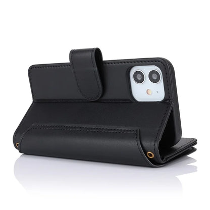 For iPhone 12 mini 5.4 inch Phone Cover Magnetic Clasp PU Leather Wallet Shell