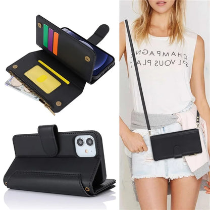 For iPhone 12 mini 5.4 inch Phone Cover Magnetic Clasp PU Leather Wallet Shell