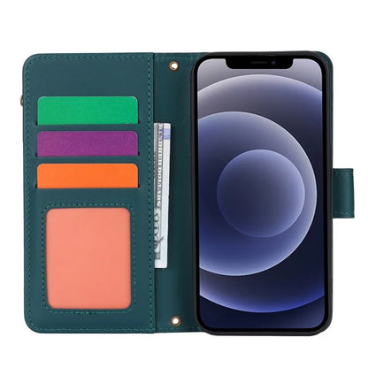 For iPhone 12 mini 5.4 inch Phone Cover Magnetic Clasp PU Leather Wallet Shell