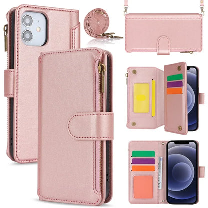 For iPhone 12 mini 5.4 inch Phone Cover Magnetic Clasp PU Leather Wallet Shell