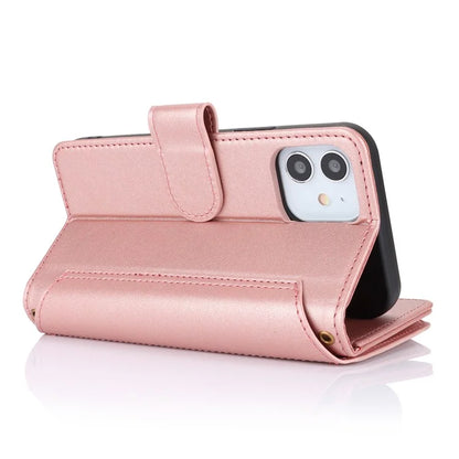 For iPhone 12 mini 5.4 inch Phone Cover Magnetic Clasp PU Leather Wallet Shell