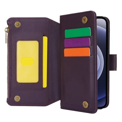 For iPhone 12 mini 5.4 inch Phone Cover Magnetic Clasp PU Leather Wallet Shell