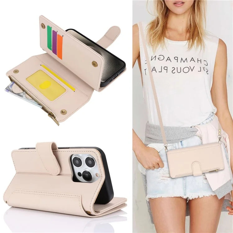 For iPhone 13 Pro Max 6.7 inch Phone Cover Folio Flip PU Leather Wallet Case
