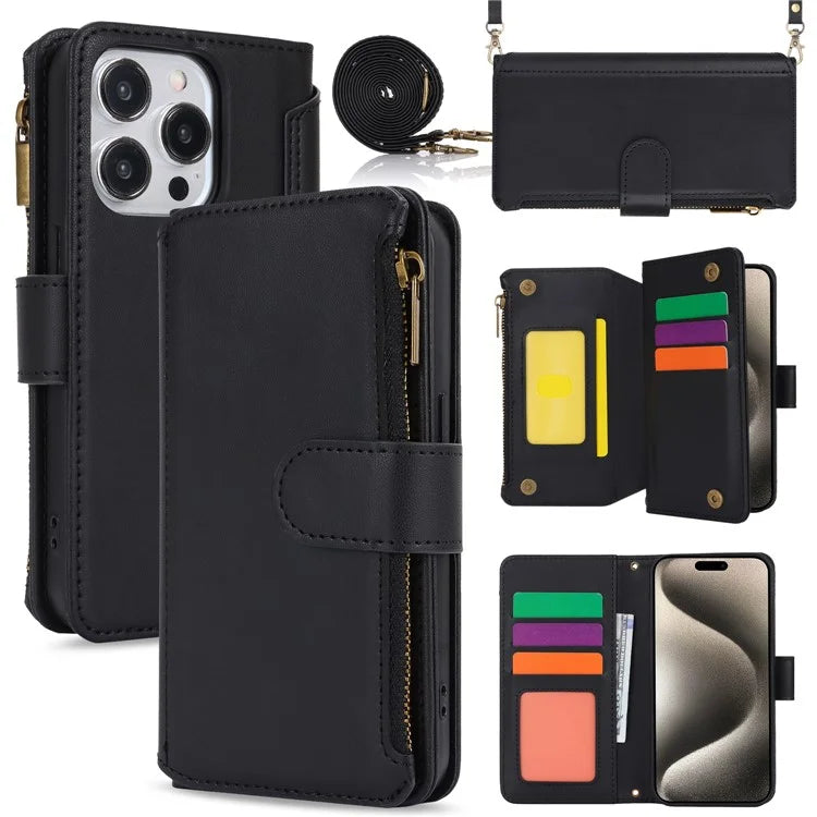 For iPhone 13 Pro Max 6.7 inch Phone Cover Folio Flip PU Leather Wallet Case