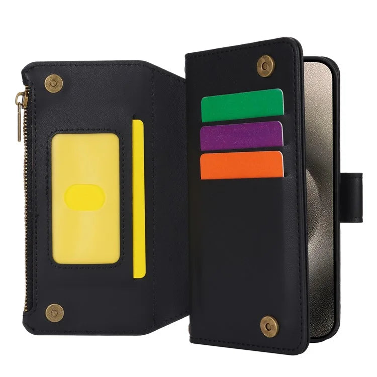 For iPhone 13 Pro Max 6.7 inch Phone Cover Folio Flip PU Leather Wallet Case