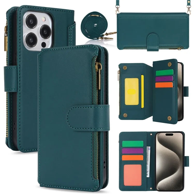 For iPhone 13 Pro Max 6.7 inch Phone Cover Folio Flip PU Leather Wallet Case