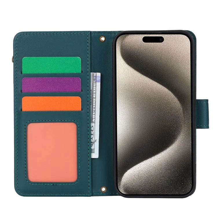 For iPhone 13 Pro Max 6.7 inch Phone Cover Folio Flip PU Leather Wallet Case