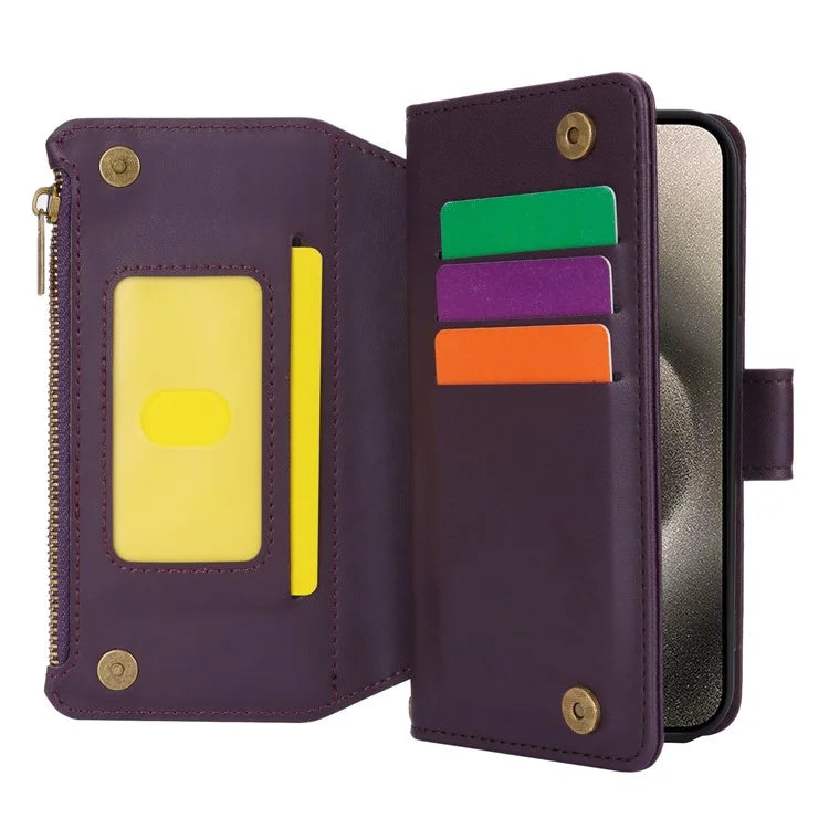For iPhone 13 Pro Max 6.7 inch Phone Cover Folio Flip PU Leather Wallet Case