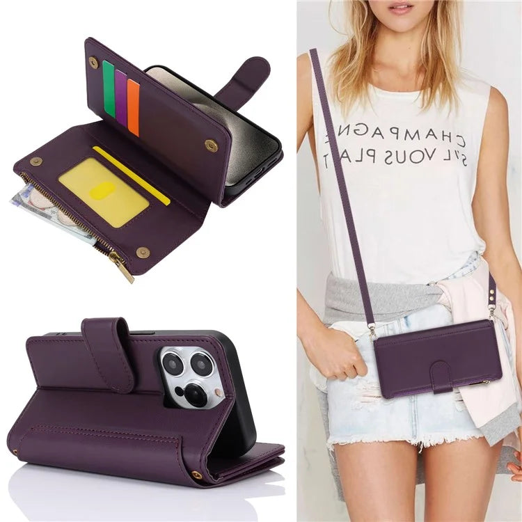 For iPhone 13 Pro Max 6.7 inch Phone Cover Folio Flip PU Leather Wallet Case