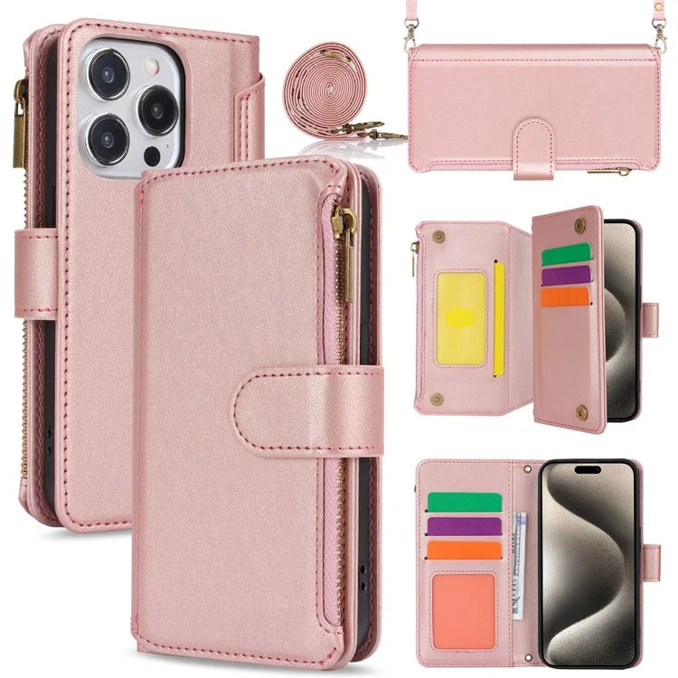 For iPhone 13 Pro Max 6.7 inch Phone Cover Folio Flip PU Leather Wallet Case