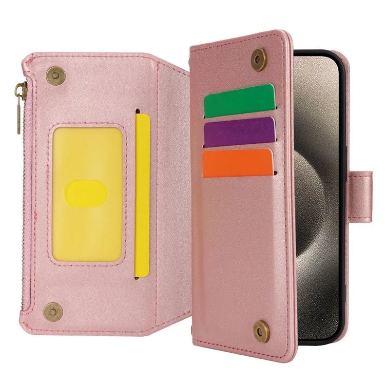For iPhone 13 Pro Max 6.7 inch Phone Cover Folio Flip PU Leather Wallet Case