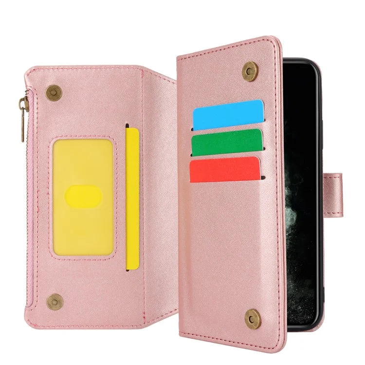 For iPhone 11 Pro Max Case RFID Blocking Multiple Card Slots PU Leather Phone Cover