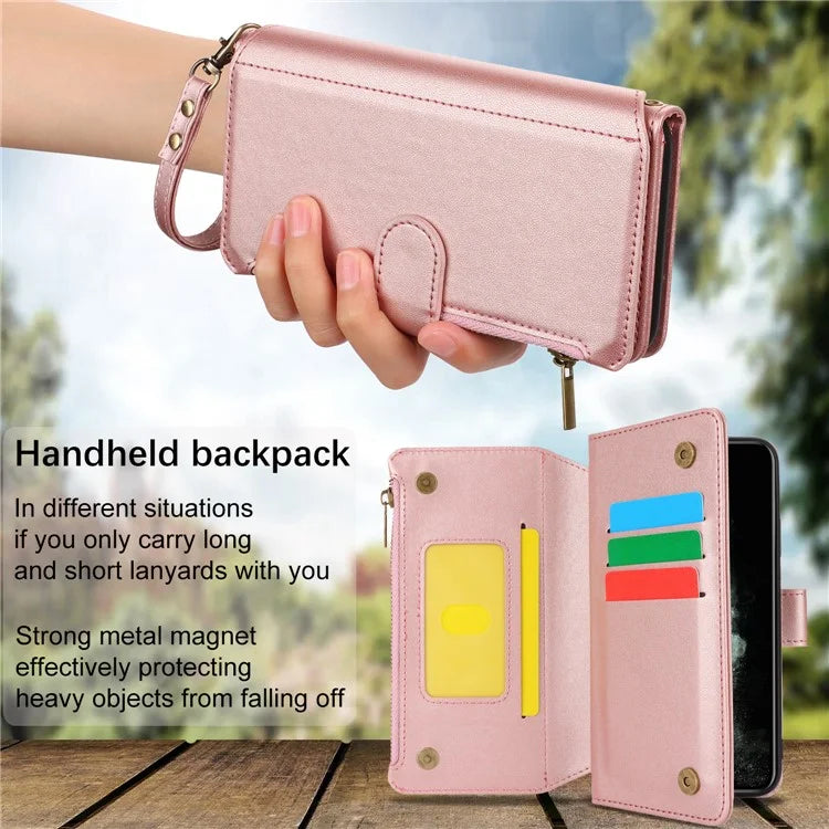 For iPhone 11 Pro Max Case RFID Blocking Multiple Card Slots PU Leather Phone Cover