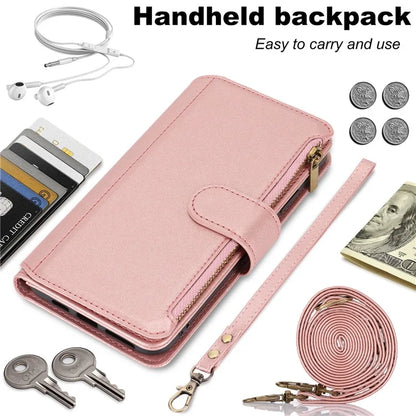 For iPhone 11 Pro Max Case RFID Blocking Multiple Card Slots PU Leather Phone Cover