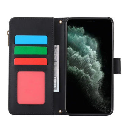 For iPhone 11 Pro Max Case RFID Blocking Multiple Card Slots PU Leather Phone Cover