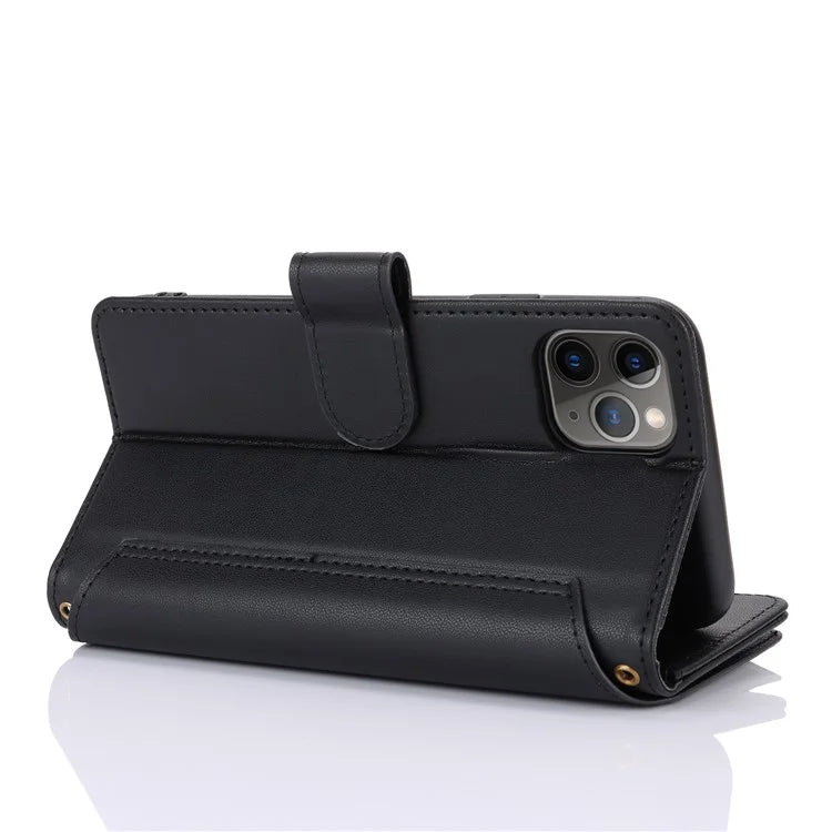 For iPhone 11 Pro Max Case RFID Blocking Multiple Card Slots PU Leather Phone Cover
