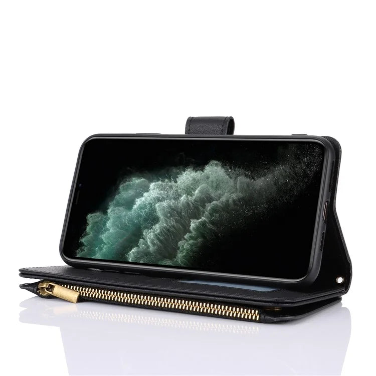 For iPhone 11 Pro Max Case RFID Blocking Multiple Card Slots PU Leather Phone Cover