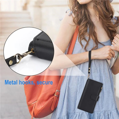 For iPhone 11 Pro Max Case RFID Blocking Multiple Card Slots PU Leather Phone Cover