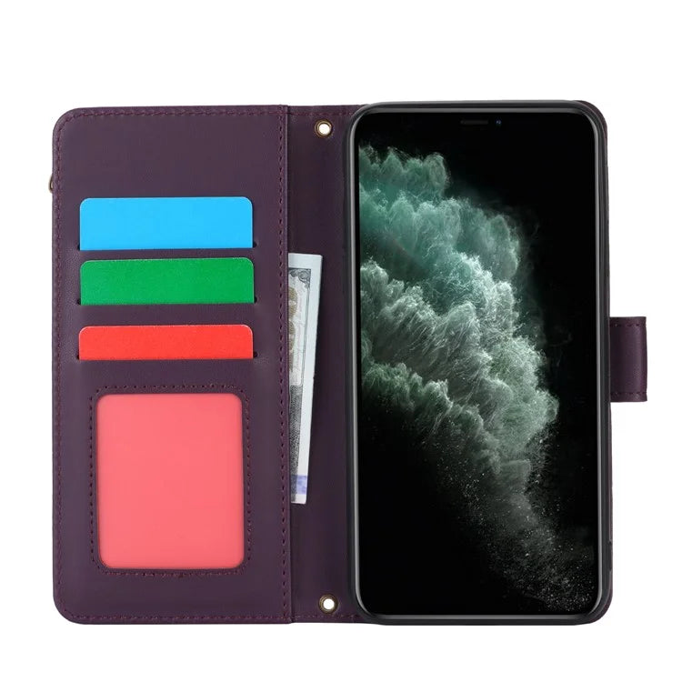 For iPhone 11 Pro Max Case RFID Blocking Multiple Card Slots PU Leather Phone Cover