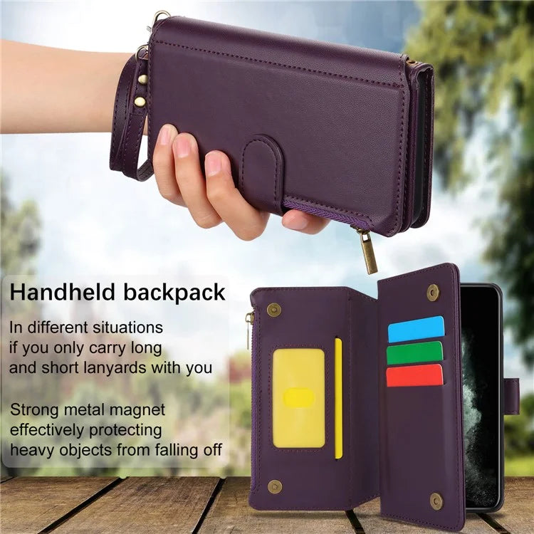 For iPhone 11 Pro Max Case RFID Blocking Multiple Card Slots PU Leather Phone Cover