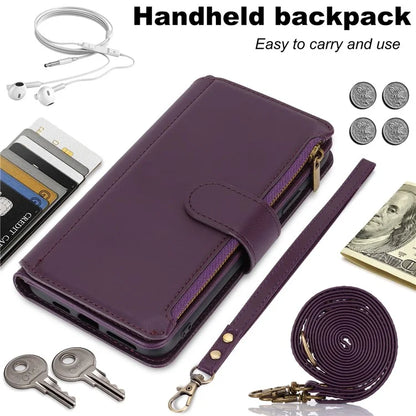 For iPhone 11 Pro Max Case RFID Blocking Multiple Card Slots PU Leather Phone Cover