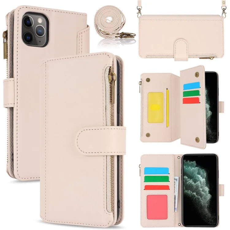 For iPhone 11 Pro Max Case RFID Blocking Multiple Card Slots PU Leather Phone Cover