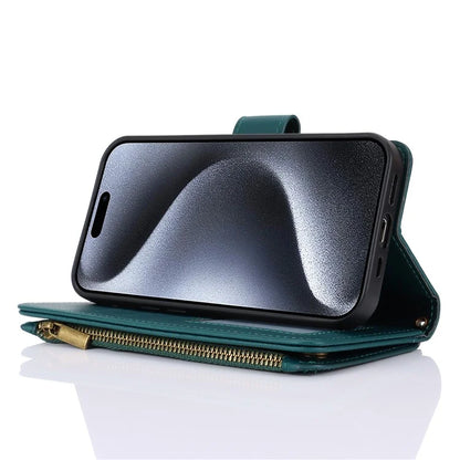 For iPhone 13 Pro 6.1 inch Case Multiple Card Slots Folding Stand Leather Phone Cover