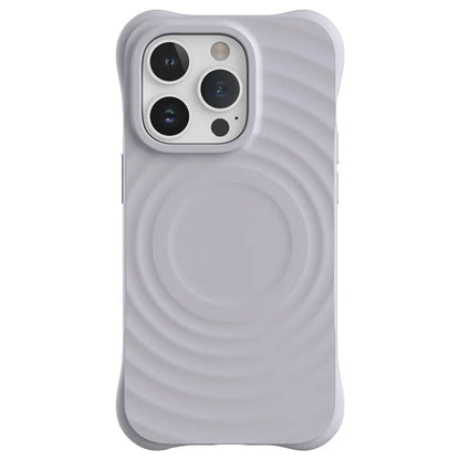 For iPhone 14 Pro Max Case 3D Ripple Texture Compatible with MagSafe PC+Liquid Silicone Phone Cover