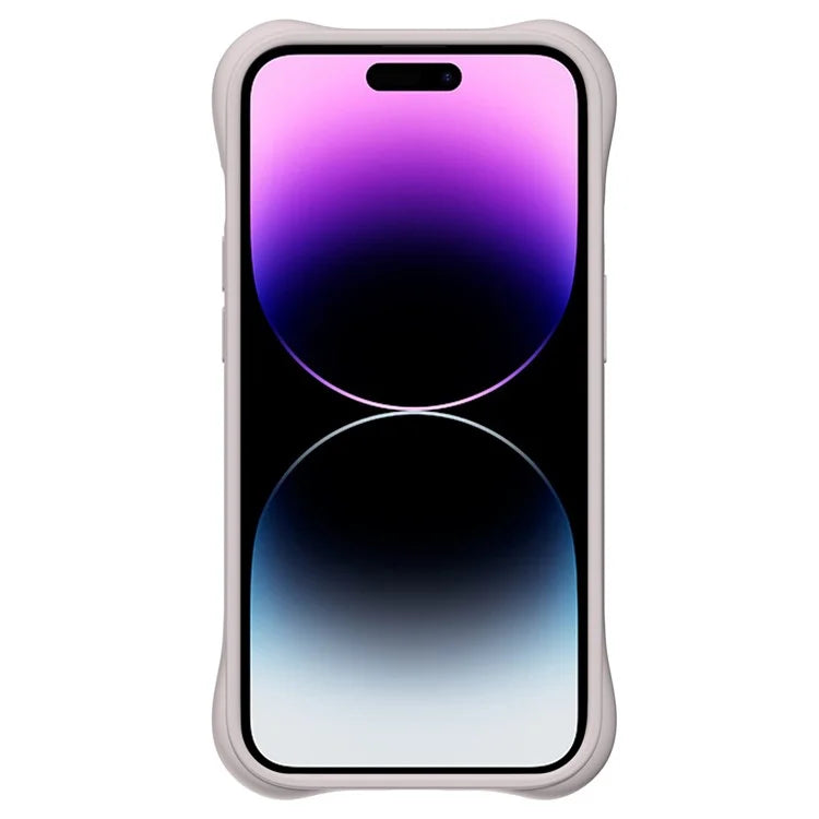 For iPhone 14 Pro Max Case 3D Ripple Texture Compatible with MagSafe PC+Liquid Silicone Phone Cover