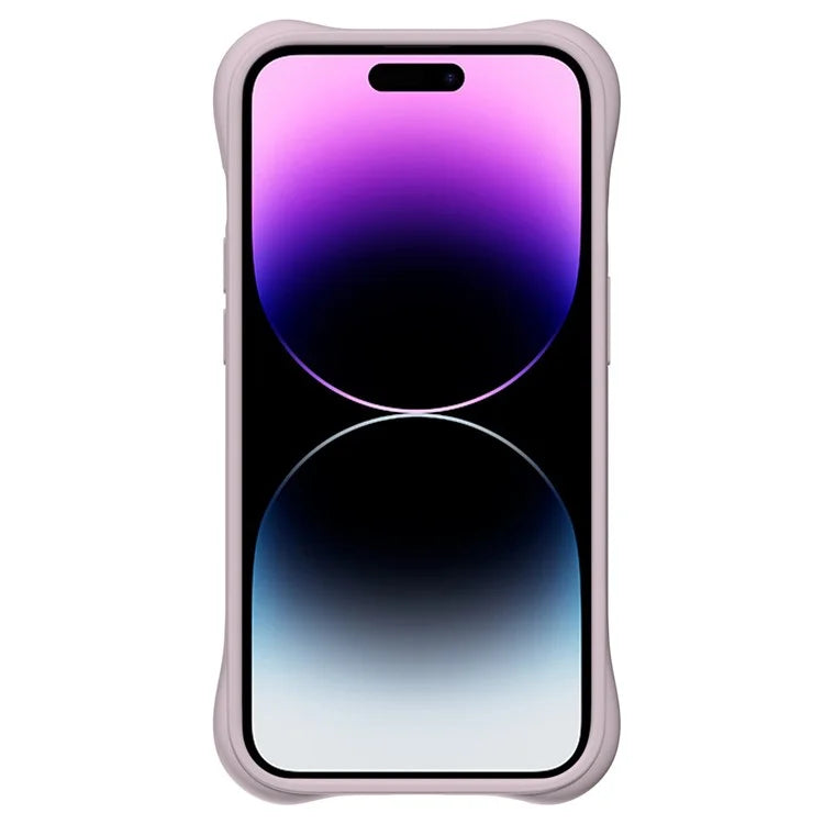 For iPhone 14 Pro Max Case 3D Ripple Texture Compatible with MagSafe PC+Liquid Silicone Phone Cover