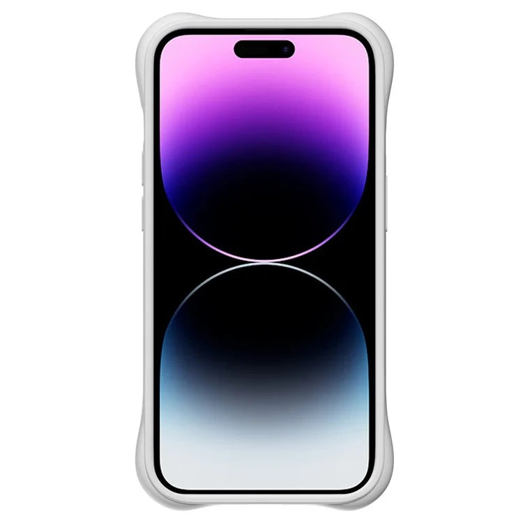 For iPhone 14 Pro Max Case 3D Ripple Texture Compatible with MagSafe PC+Liquid Silicone Phone Cover