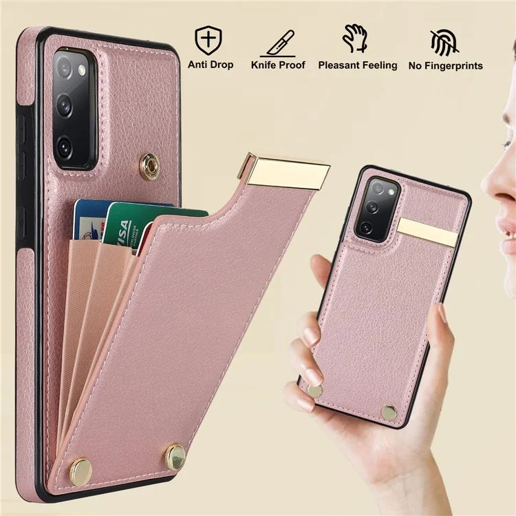 For Samsung Galaxy S20 FE 5G /  S20 FE / S20 FE 2022 / S20 Lite Cell Phone Case TPU+PU Leather Card Holder Cover