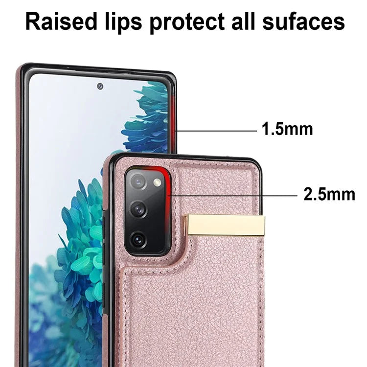 For Samsung Galaxy S20 FE 5G /  S20 FE / S20 FE 2022 / S20 Lite Cell Phone Case TPU+PU Leather Card Holder Cover