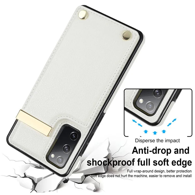 For Samsung Galaxy S20 FE 5G /  S20 FE / S20 FE 2022 / S20 Lite Cell Phone Case TPU+PU Leather Card Holder Cover