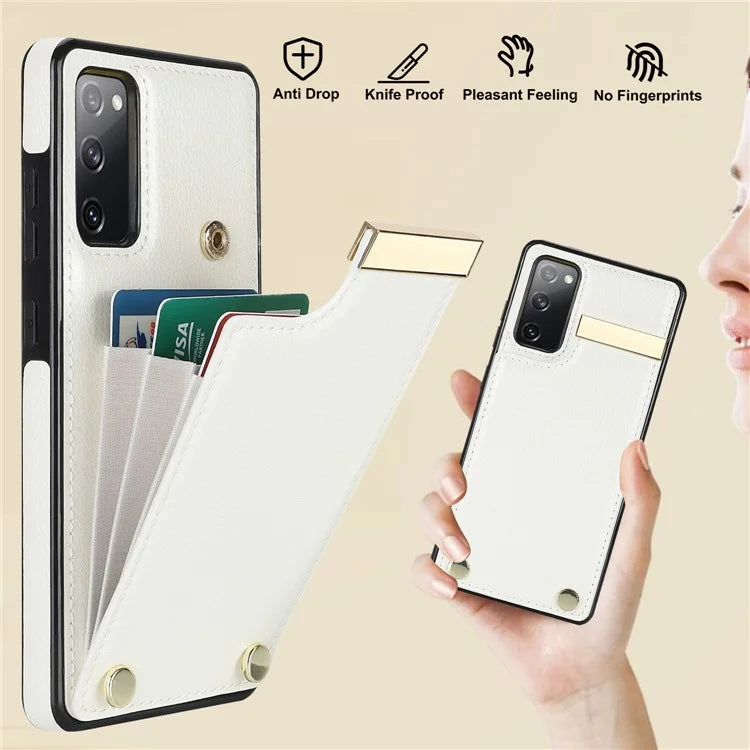 For Samsung Galaxy S20 FE 5G /  S20 FE / S20 FE 2022 / S20 Lite Cell Phone Case TPU+PU Leather Card Holder Cover