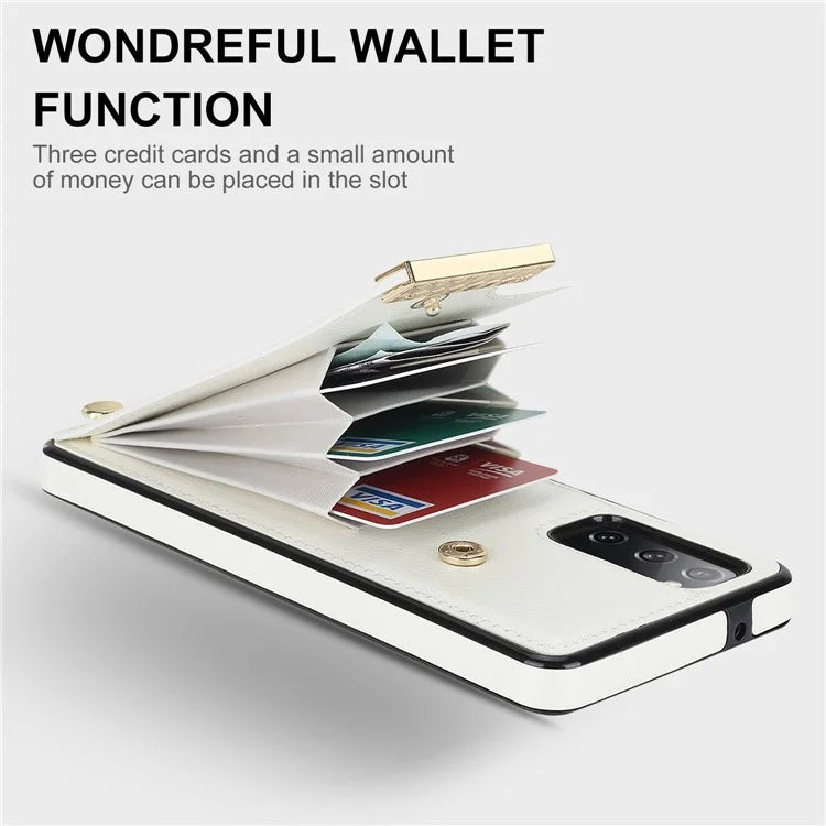For Samsung Galaxy S20 FE 5G /  S20 FE / S20 FE 2022 / S20 Lite Cell Phone Case TPU+PU Leather Card Holder Cover