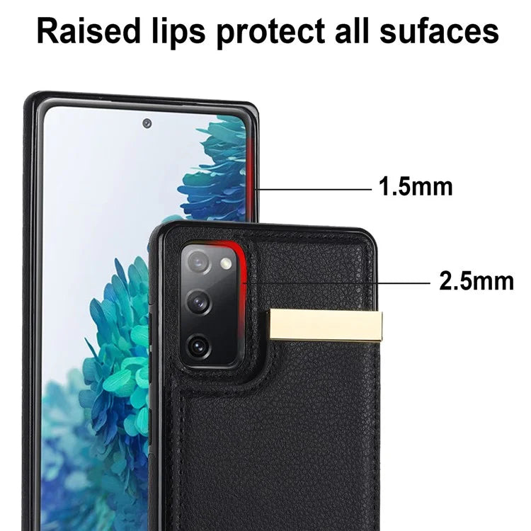 For Samsung Galaxy S20 FE 5G /  S20 FE / S20 FE 2022 / S20 Lite Cell Phone Case TPU+PU Leather Card Holder Cover